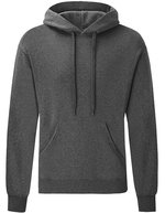 Fruit of the Loom Classic Kapuzenpullover mit Kängurutasche, Azure Blue S, F421 – Dark Heather Grey