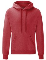 Fruit of the Loom Classic Kapuzenpullover mit Kängurutasche, Azure Blue S, F421 – Heather Red