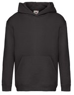 Fruit of the Loom Premium Kapuzenpullover mit Tasche für Kinder – Black