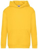 Fruit of the Loom Premium Kapuzenpullover mit Tasche für Kinder, Black 116, F421K – Girasole