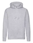 Fruit of the Loom Premium Kapuzensweat mit Kängurutasche, Black 3XL, F421N – Heather Grey