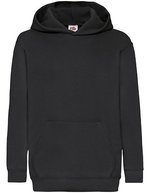 Fruit of the Loom Classic Kapuzen-Sweat mit Kängurutasche für Kinder, Azure Blue 116, F421NK – Black