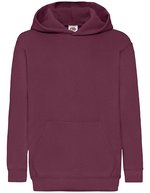Fruit of the Loom Classic Kapuzen-Sweat mit Kängurutasche für Kinder, Azure Blue 116, F421NK – Burgundy