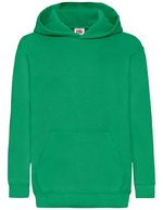 Fruit of the Loom Classic Kapuzen-Sweat mit Kängurutasche für Kinder, Azure Blue 116, F421NK – Kelly Green