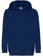 Fruit of the Loom Classic Kapuzen-Sweat mit Kängurutasche für Kinder, Azure Blue 116, F421NK – Navy