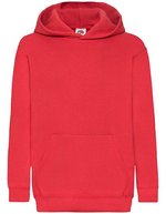 Fruit of the Loom Classic Kapuzen-Sweat mit Kängurutasche für Kinder, Azure Blue 116, F421NK – Red