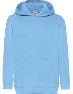 Fruit of the Loom Classic Kapuzen-Sweat mit Kängurutasche für Kinder, Azure Blue 116, F421NK – Sky Blue