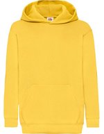 Fruit of the Loom Classic Kapuzen-Sweat mit Kängurutasche für Kinder, Azure Blue 116, F421NK – Sunflower