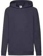 Fruit of the Loom Leichter Kinder Hoodie mit Raglan-Ärmeln, Black 116, F430K – Deep Navy