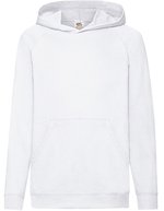 Fruit of the Loom Leichter Kinder Hoodie mit Raglan-Ärmeln, Black 116, F430K – White