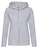 Fruit of the Loom Kapuzen Sweatjacke aus Baumwolle für Damen, Black XL, F440N – Melange Grigio