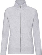 Fruit of the Loom Sweatjacke mit Stehkragen für Damen, Black M, F442N – Heather Grey