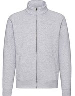 Fruit of the Loom Premium Sweat Jacket mit Stehkragen, Black S, F457 – Chine Gris