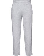 Fruit of the Loom Leichte Jogginghose mit offenem Saum, Black S, F490 – Melange Grigio
