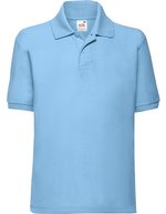 Fruit of the Loom Polo 65/35 Baumwolle-Polyester für Kinder, Light Pink 128, F502K – Bleu ciel