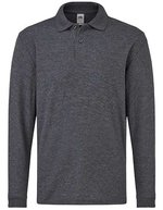 Fruit of the Loom Langarm Polo 65/35 Baumwolle-Polyester für Kinder – Dark Heather Grey
