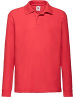 Fruit of the Loom Langarm Polo 65/35 Baumwolle-Polyester für Kinder – Red