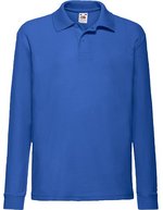 Fruit of the Loom Langarm Polo 65/35 Baumwolle-Polyester für Kinder, Deep Navy 104, F504K – Royal Blue