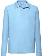 Fruit of the Loom Langarm Polo 65/35 Baumwolle-Polyester für Kinder, Deep Navy 104, F504K – Sky Blue