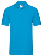Fruit of the Loom Baumwoll-Polo mit Seitenschlitzen 3-Knopfleiste – Azure Blue