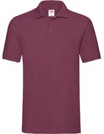 Fruit of the Loom Baumwoll-Polo mit Seitenschlitzen 3-Knopfleiste – Burgundy