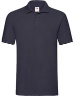 Fruit of the Loom Baumwoll-Polo mit Seitenschlitzen 3-Knopfleiste, Black XL, F511N – Deep Navy