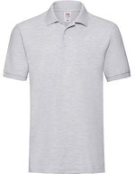 Fruit of the Loom Baumwoll-Polo mit Seitenschlitzen 3-Knopfleiste, Black XL, F511N – Heather Grey