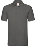 Fruit of the Loom Baumwoll-Polo mit Seitenschlitzen 3-Knopfleiste, Black XL, F511N – Light Graphite (Solid)