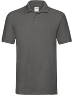 Fruit of the Loom Baumwoll-Polo mit Seitenschlitzen 3-Knopfleiste, Black XL, F511N – Light Graphite (Solid)