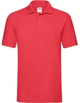 Fruit of the Loom Baumwoll-Polo mit Seitenschlitzen 3-Knopfleiste, Black XL, F511N – Red