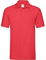 Fruit of the Loom Baumwoll-Polo mit Seitenschlitzen 3-Knopfleiste, Black XL, F511N – Red