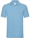 Fruit of the Loom Baumwoll-Polo mit Seitenschlitzen 3-Knopfleiste, Black XL, F511N – Sky Blue