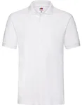 Fruit of the Loom Baumwoll-Polo mit Seitenschlitzen 3-Knopfleiste, Black XL, F511N – White