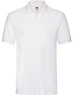 Fruit of the Loom Baumwoll-Polo mit Seitenschlitzen 3-Knopfleiste, Black XL, F511N – White