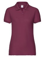 Fruit of the Loom Polo 65/35 Mischgewebe, 2-Knopfleiste für Damen, Black XS, F517 – Burgundy