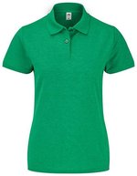 Fruit of the Loom Polo 65/35 Mischgewebe, 2-Knopfleiste für Damen, Black XS, F517 – Heather Green