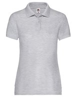 Fruit of the Loom Polo 65/35 Mischgewebe, 2-Knopfleiste für Damen, Black XS, F517 – Heather Grey