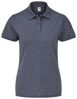 Fruit of the Loom Polo 65/35 Mischgewebe, 2-Knopfleiste für Damen, Black XS, F517 – Heather Navy