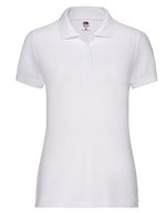 Fruit of the Loom Polo 65/35 Mischgewebe, 2-Knopfleiste für Damen, Black XS, F517 – White