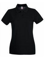 Fruit of the Loom Premium Polo Shirt Slim-Cut für Damen – Black