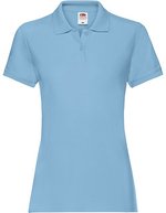 Fruit of the Loom Premium Polo Shirt Slim-Cut für Damen, Light Graphite (Solid) XS, F520 – Azzurro cielo