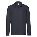 Fruit of the Loom Premium Langarm-Poloshirt mit Knopfleiste, Athletic Heather S, F541N – Bild 3