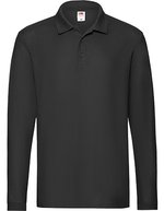 Fruit of the Loom Premium Langarm-Poloshirt mit Knopfleiste – Black