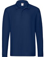 Fruit of the Loom Premium Langarm-Poloshirt mit Knopfleiste – Navy