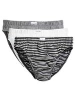 Fruit of the Loom Klassische Slips 3er Pack Baumwolle, Black Stripe/White S, F990 – Black Stripe/White/Mid Grey Marl