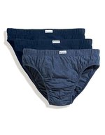 Fruit of the Loom Klassische Slips 3er Pack Baumwolle, Black Stripe/White S, F990 – Navy/Navy/Mid Blue