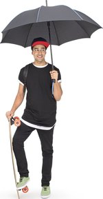 FARE FARE® Seam Midsize-Stockschirm Schwarz, Black/Blue Ø 115 cm, FA4399 – Bild 1