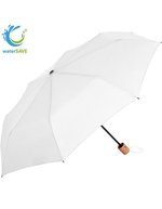 FARE Mini-Taschenschirm ÖkoBrella mit Holzgriff – Nature White