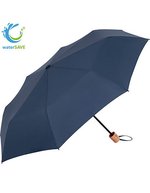 FARE Mini-Taschenschirm ÖkoBrella mit Holzgriff – Navy Blue