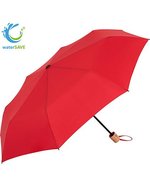 FARE Mini-Taschenschirm ÖkoBrella mit Holzgriff, Black Ø 98 cm, FA5029WS – Red
